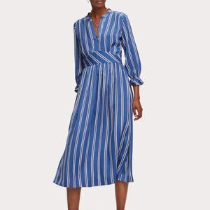 Scotch & Soda Aloha Hula Printed Satin Midi Dress Size Small